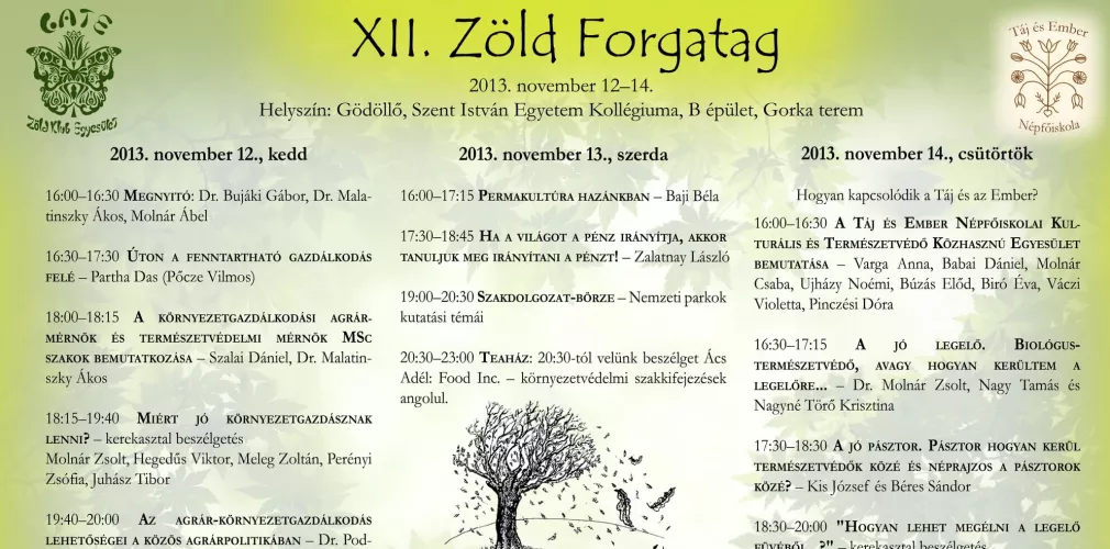 A XII. Zöld Forgatag (2013) plakátja